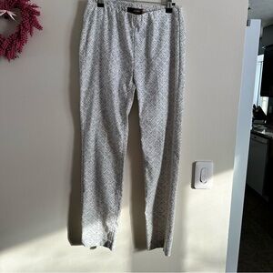 Crosby Size 2: White/Gray Speckled Skinny Straight Leg Trousers